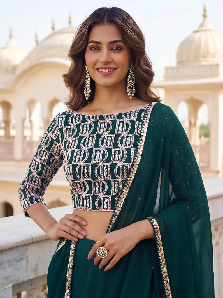 Emerald Enigma Lehenga Set