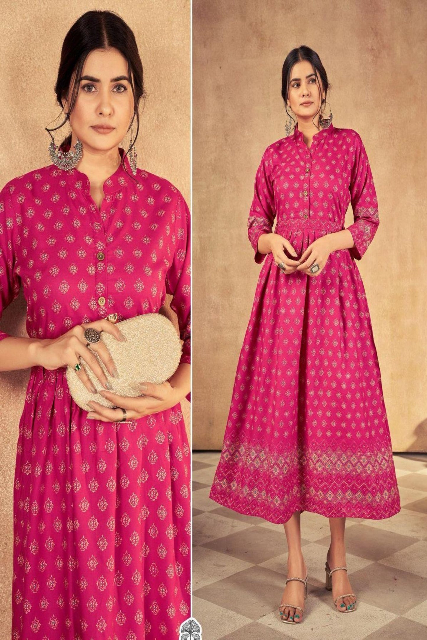 Pink Anarkali Kurta Dress