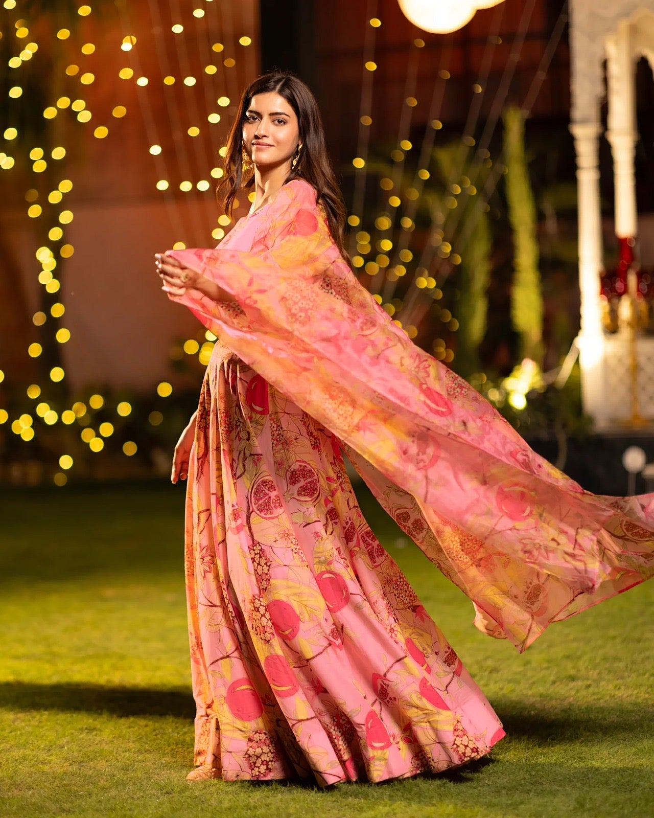 Blush Rose Floral Lehenga