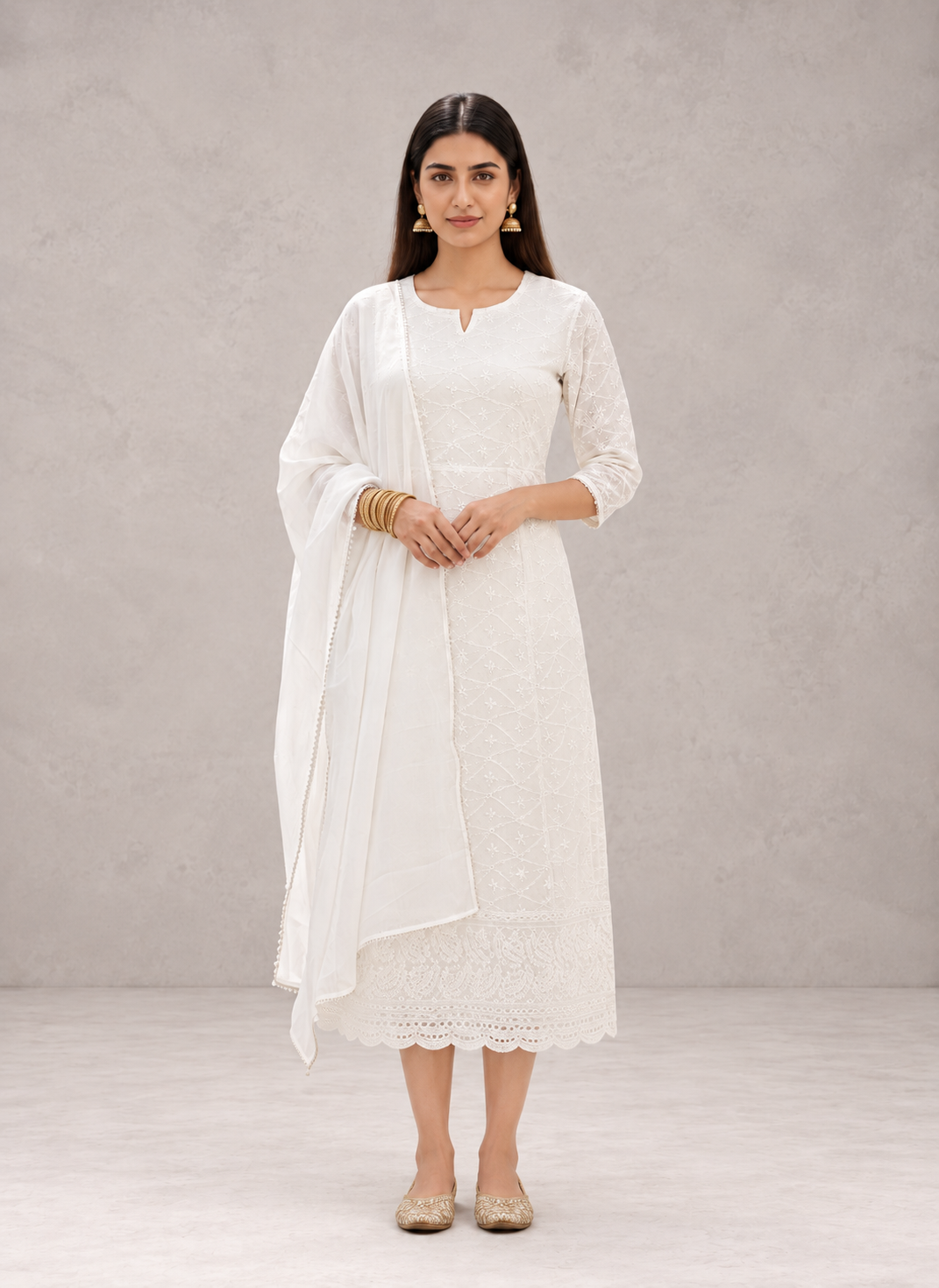 Ivory Kurti Set