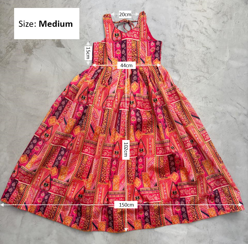 Pink Purple Printed Anarkali Dress