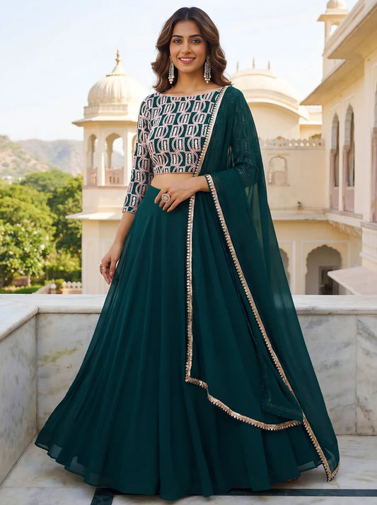Emerald Enigma Lehenga Set