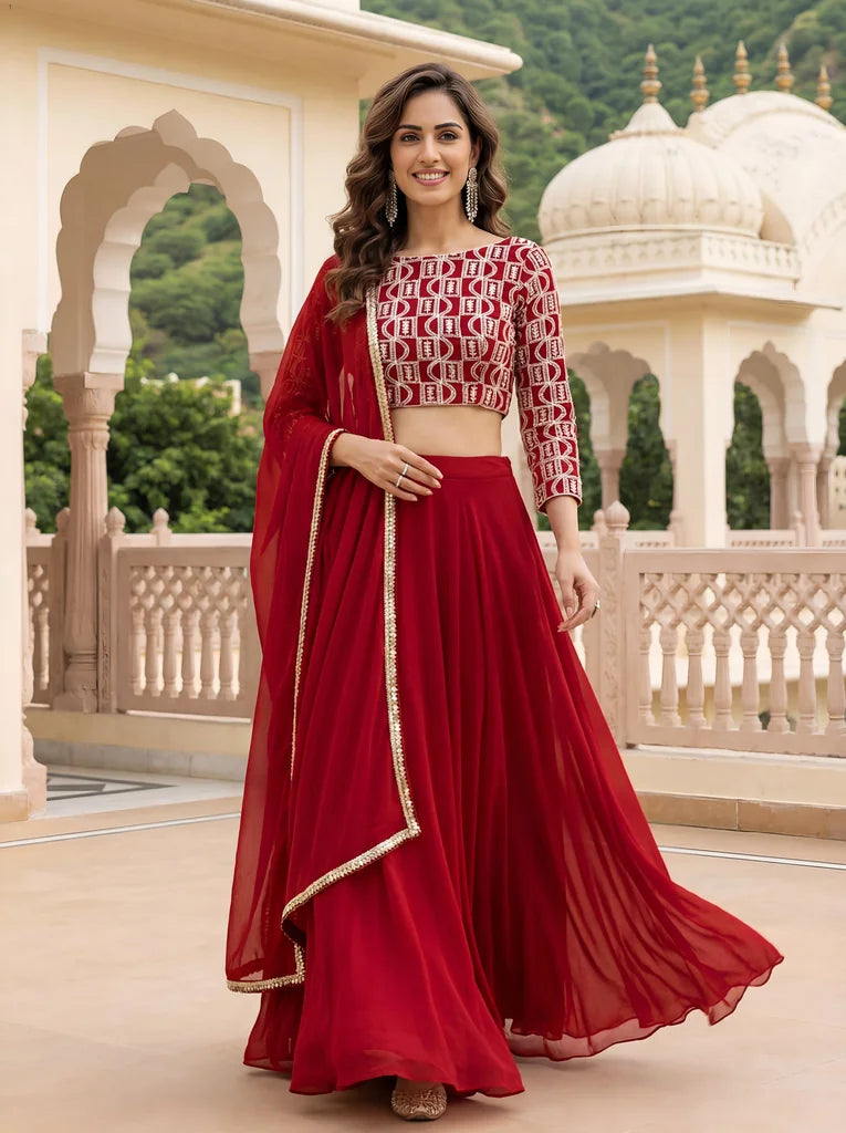 Crimson Radiance Lehenga Set