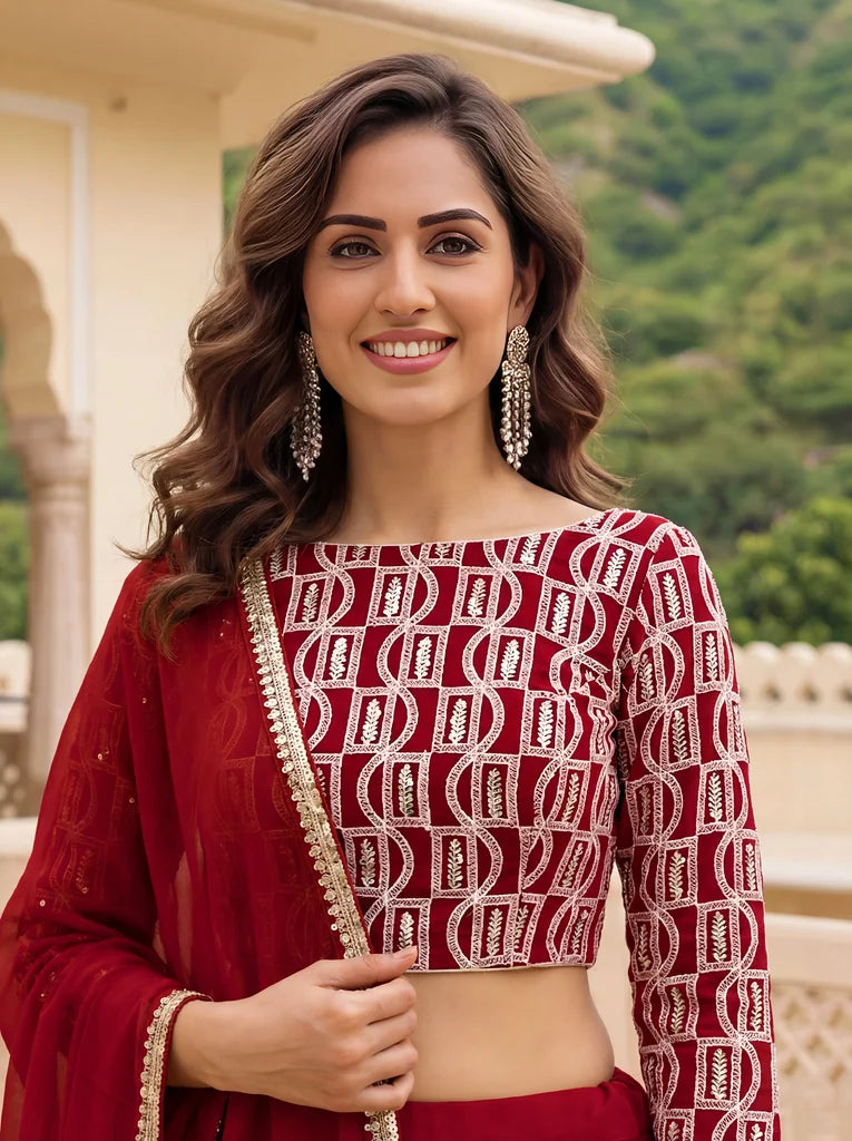 Crimson Radiance Lehenga Set