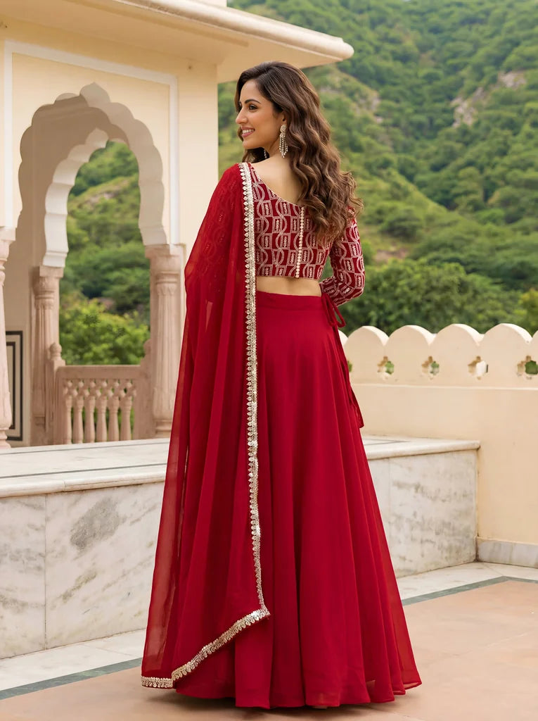 Crimson Radiance Lehenga Set
