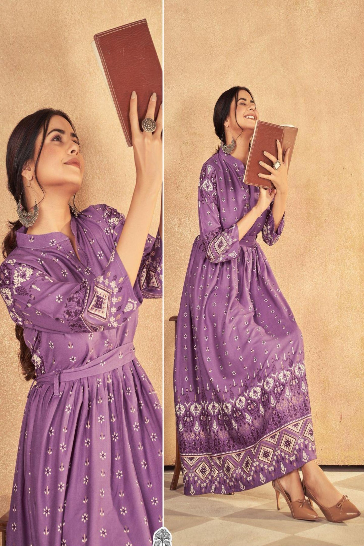 Purple Anarkali Kurta Dress