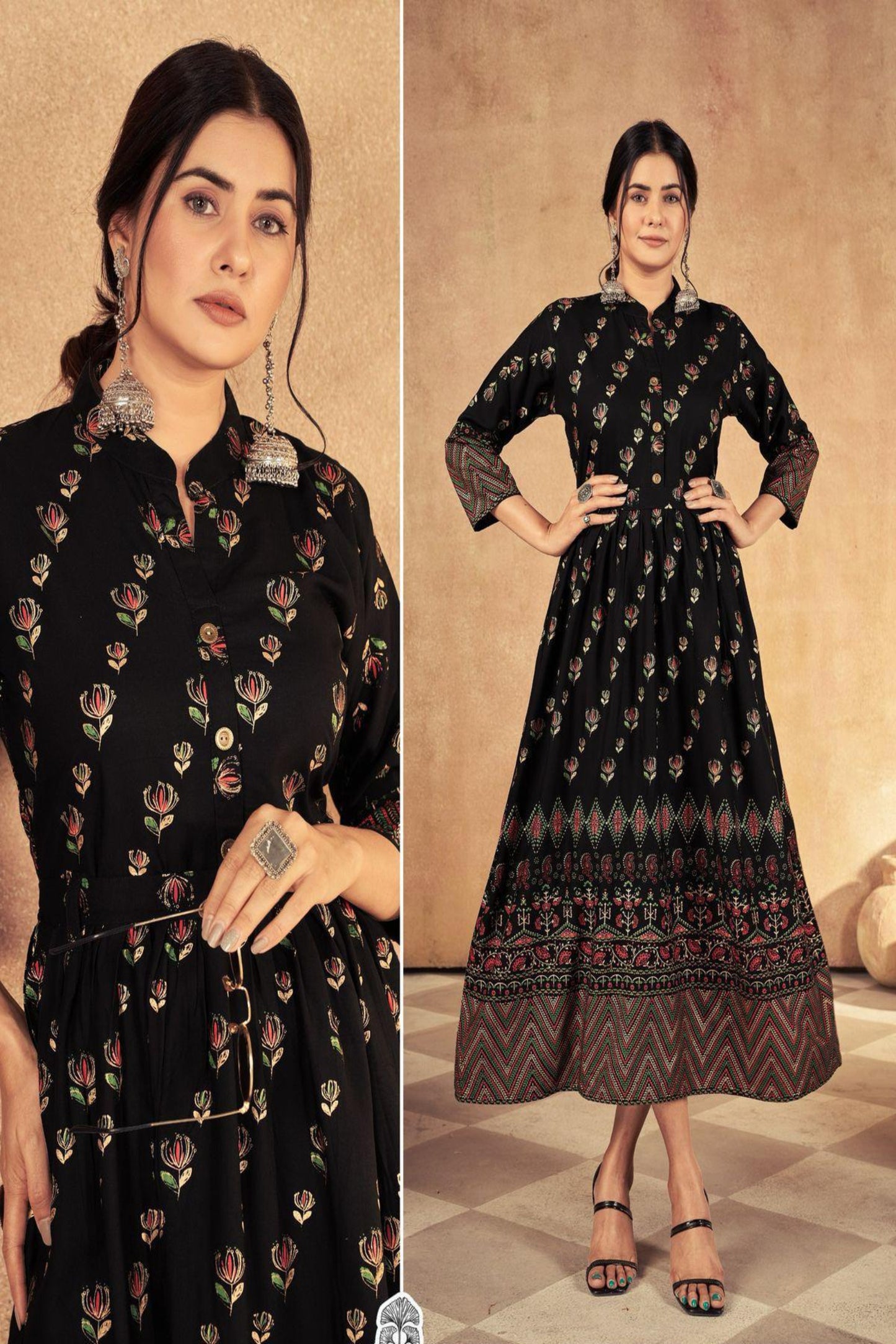 Black Anarkali Kurta Dress