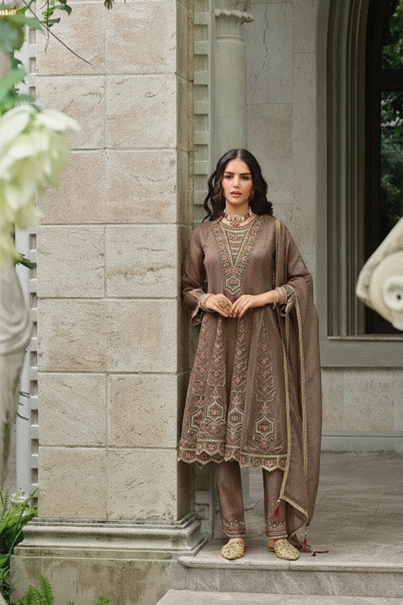 Taupe Kurti Set