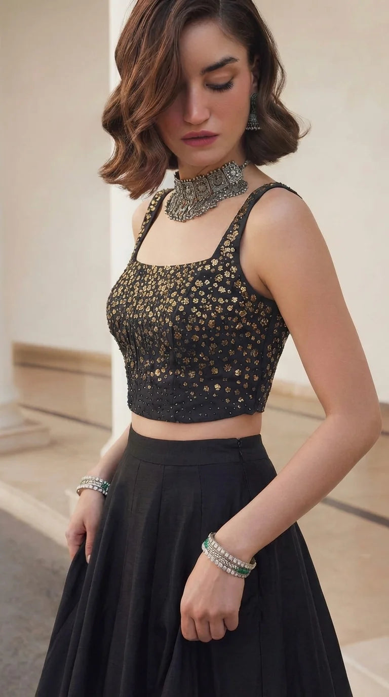 Midnight Stardust Lehenga Set