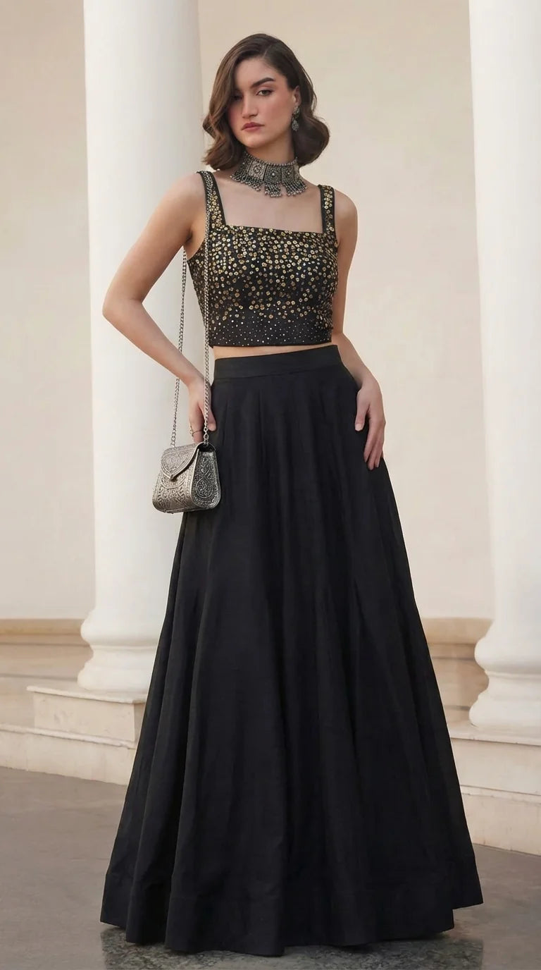 Midnight Stardust Lehenga Set