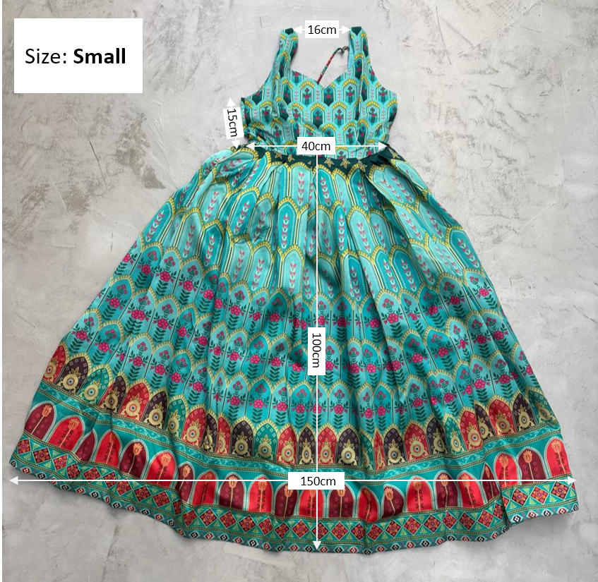 Blue Printed Anarkali Dress