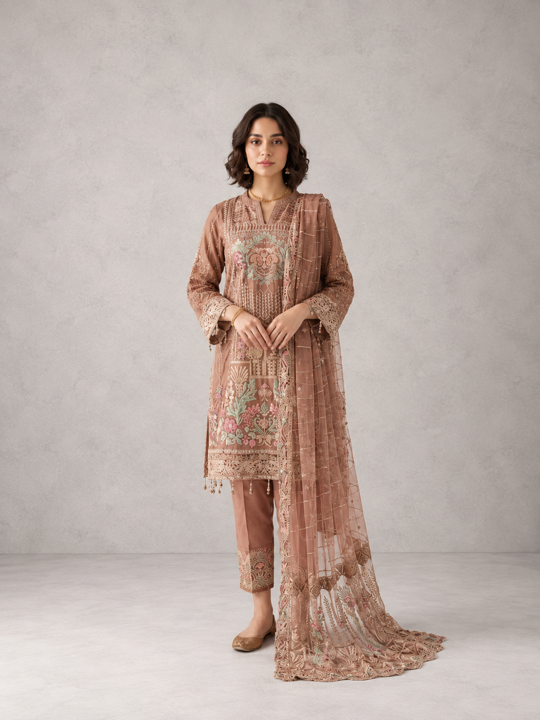 Brown Kurti Set