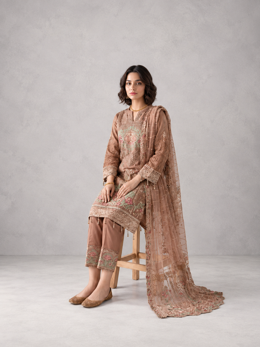 Brown Kurti Set