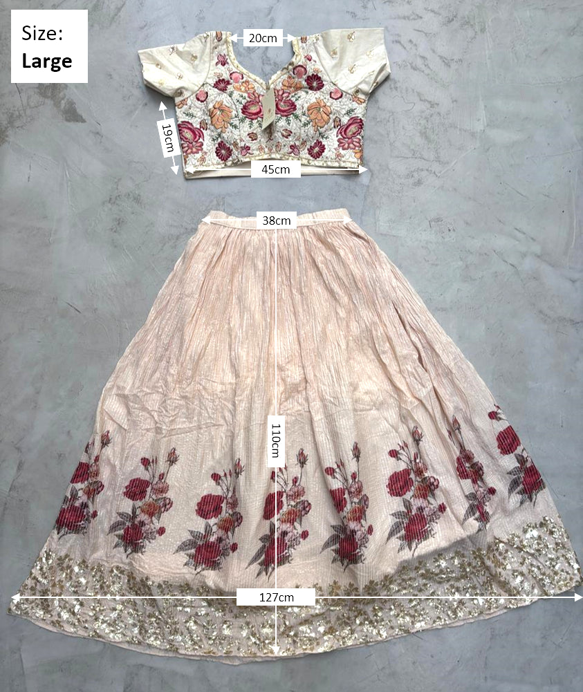 Cream Lehenga Choli