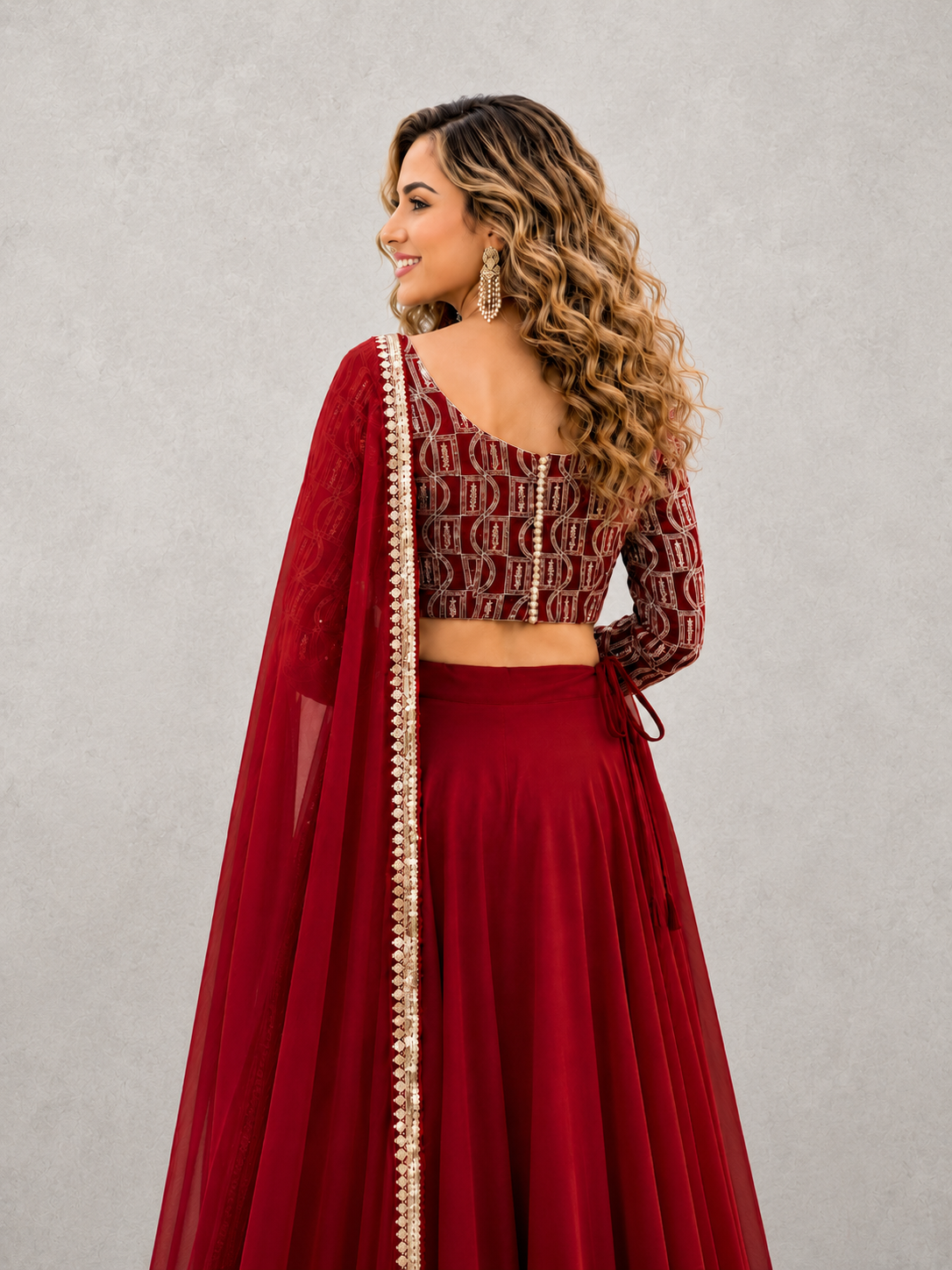 Crimson Radiance Lehenga Set