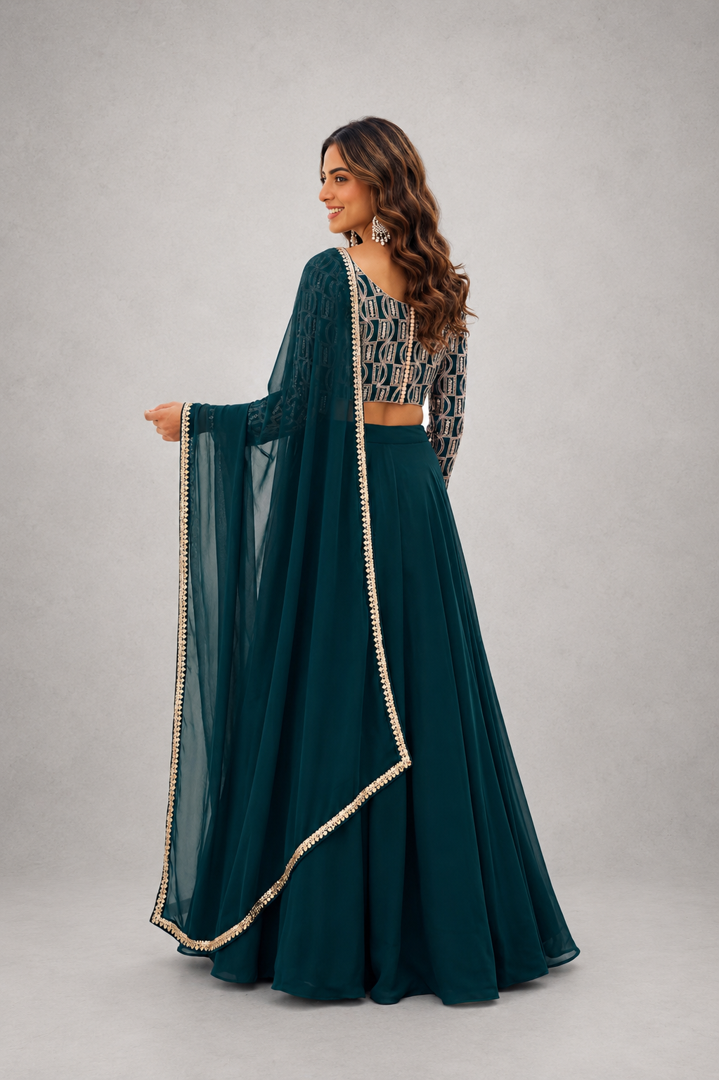 Emerald Enigma Lehenga Set