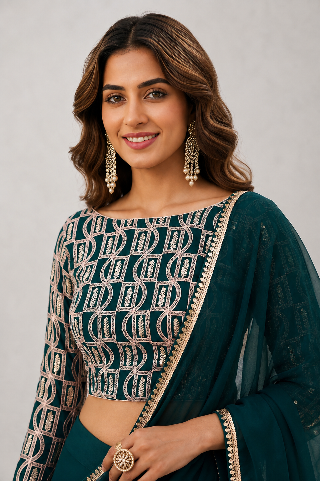 Emerald Enigma Lehenga Set
