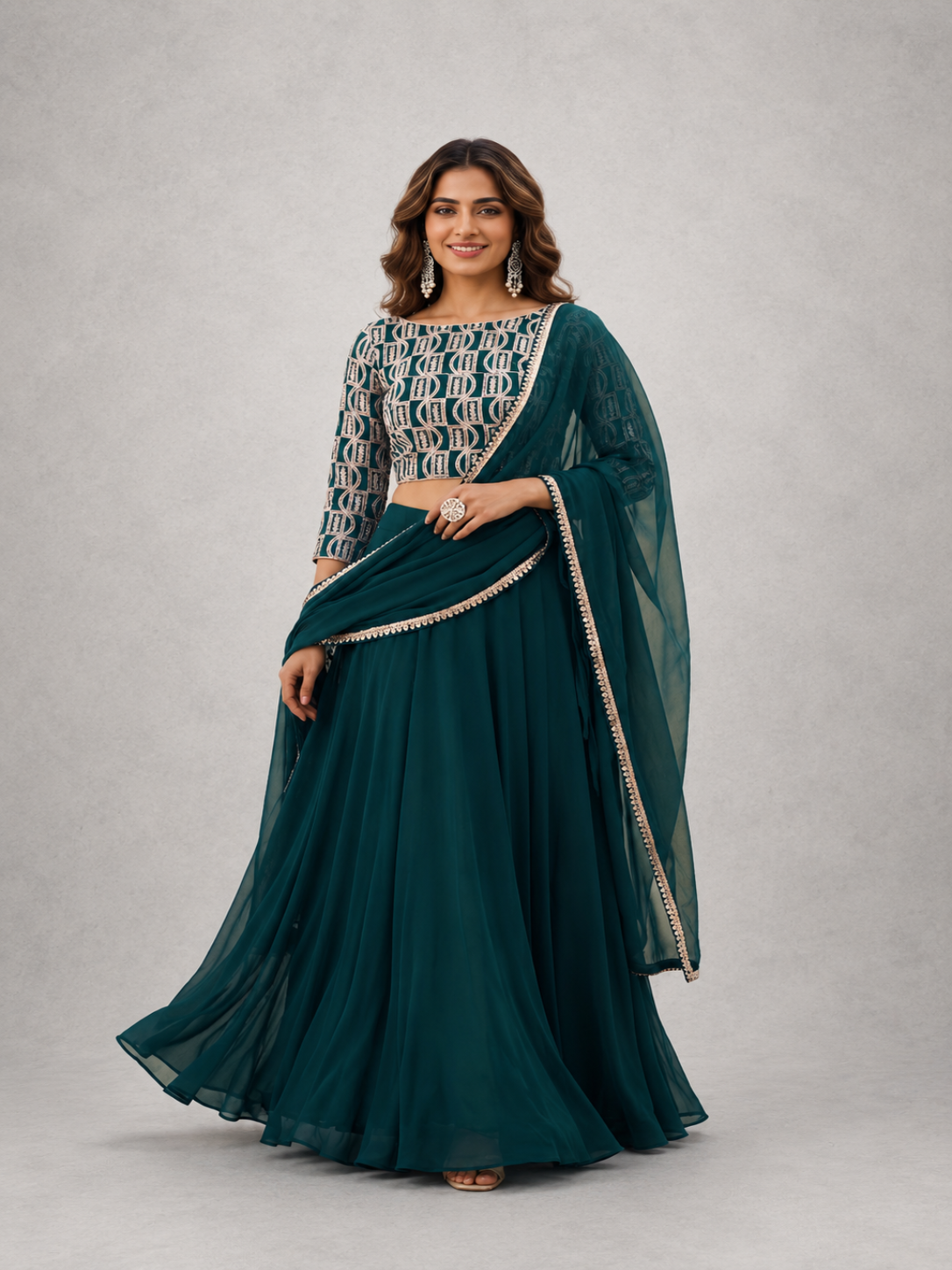 Emerald Enigma Lehenga Set