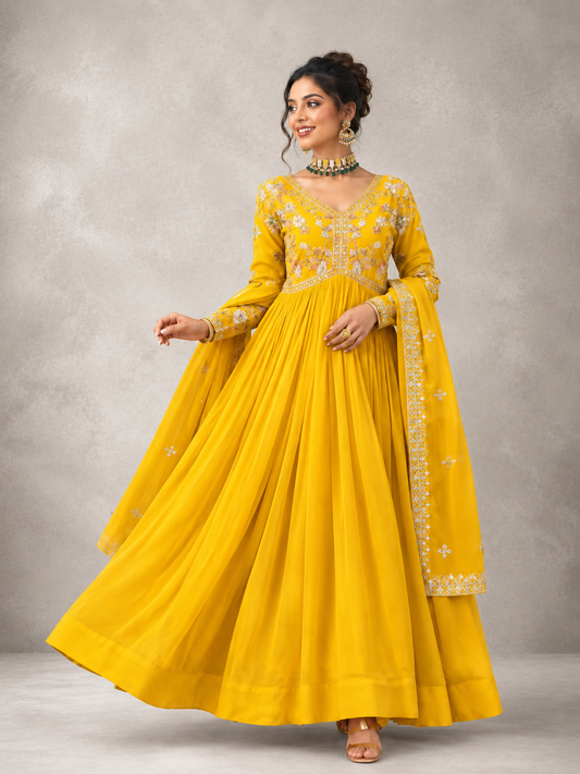 Golden Sunbeam Anarkali Set
