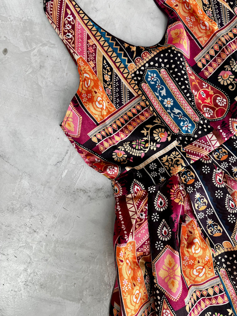 Purple Printed Anarkali Dress