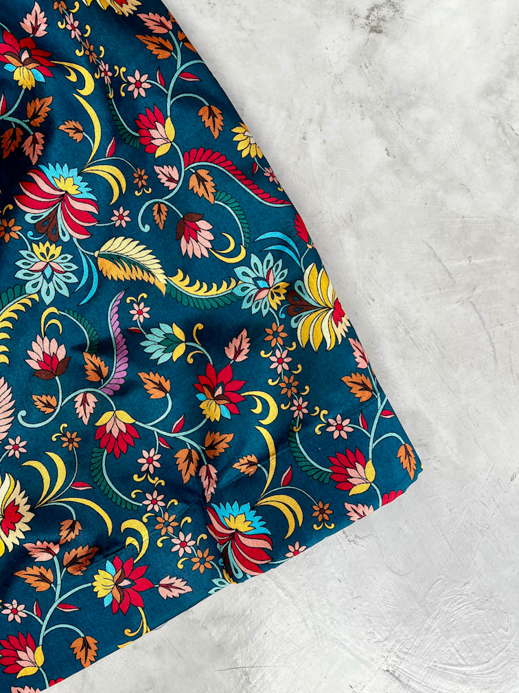 Teal Printed Anarkali Dress