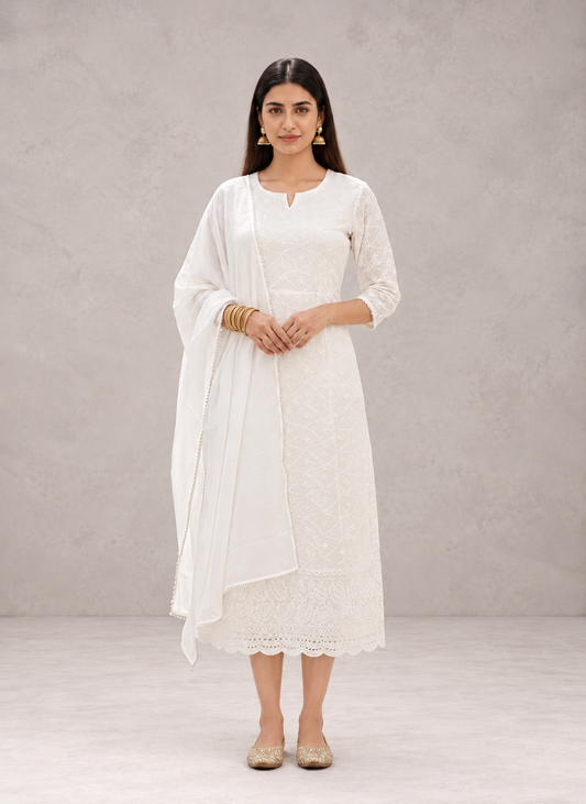 Ivory Kurti Set