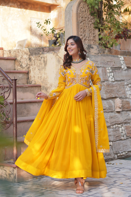 Golden Sunbeam Anarkali Set