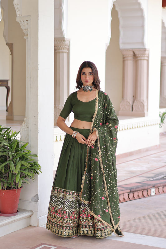 Olive Green Lehenga Set