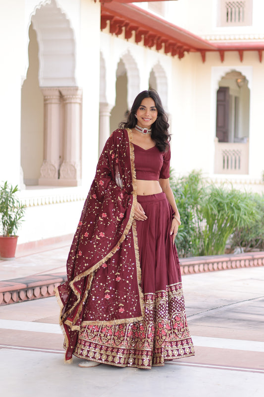 Rust Lehenga Set