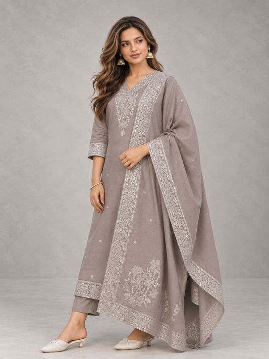 Light Brown Kurti Set