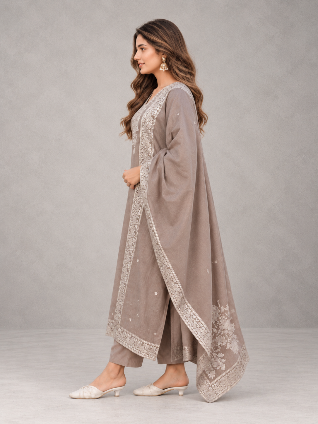 Light Brown Kurti Set