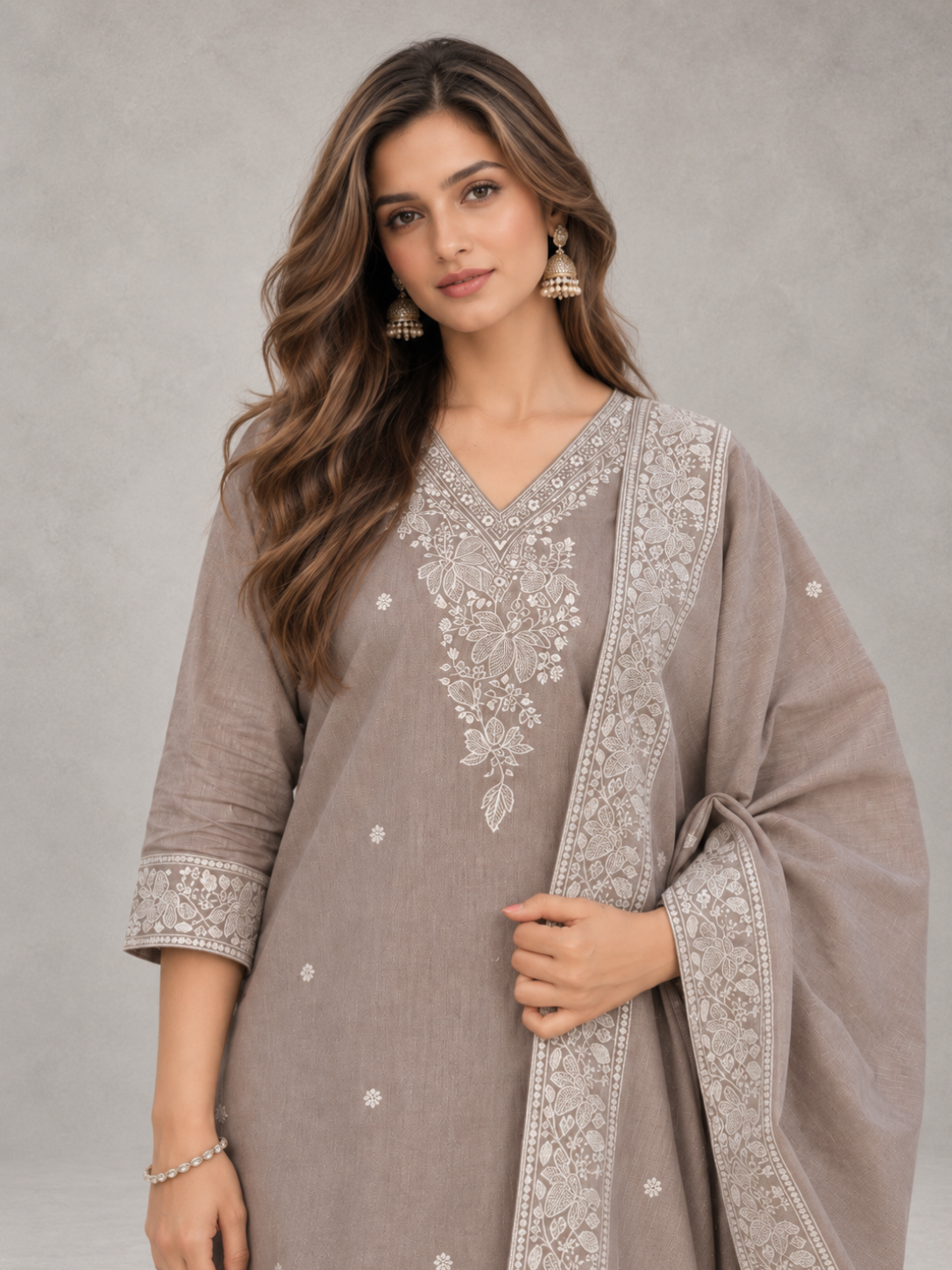 Light Brown Kurti Set