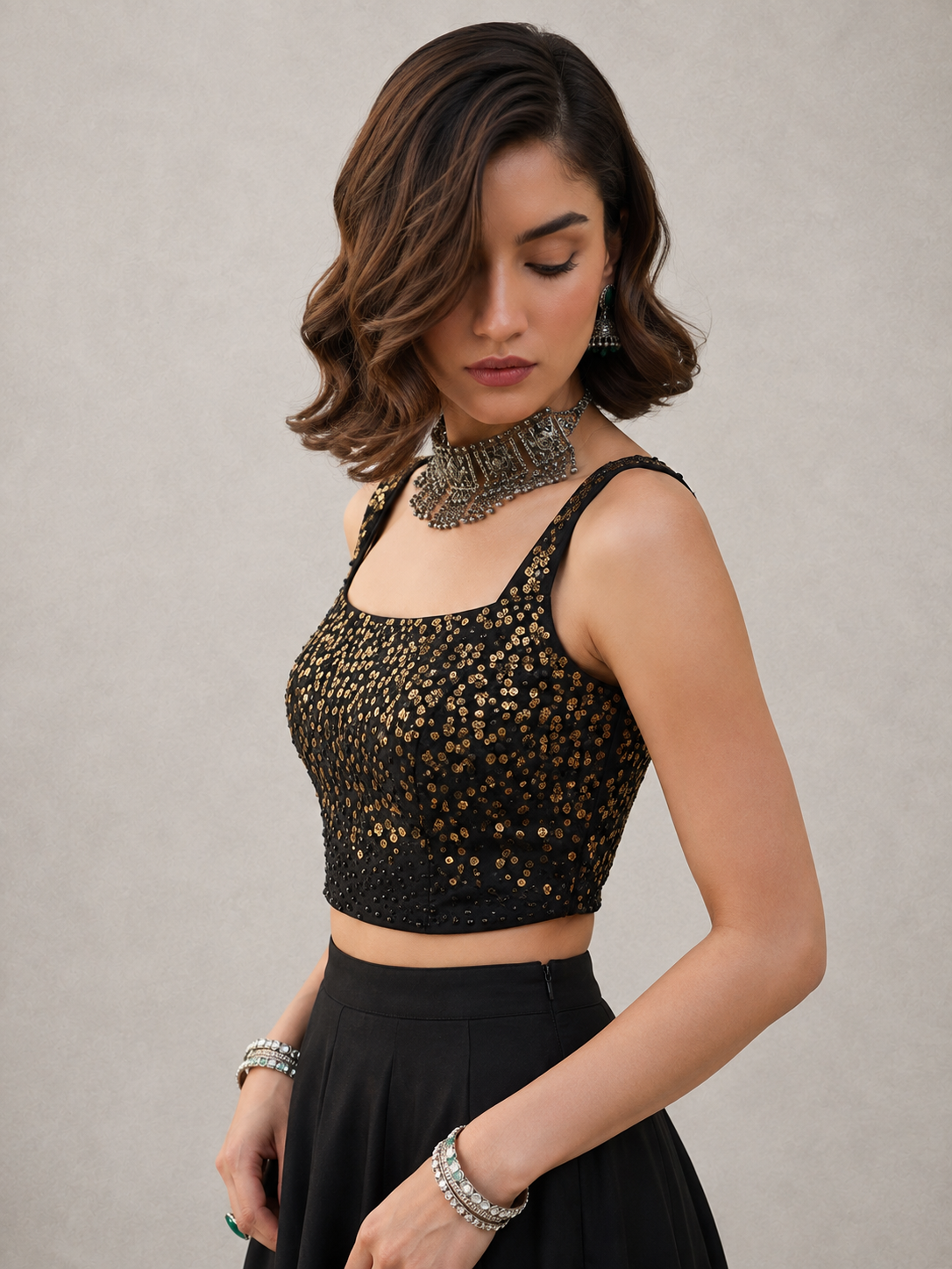 Midnight Stardust Lehenga Set