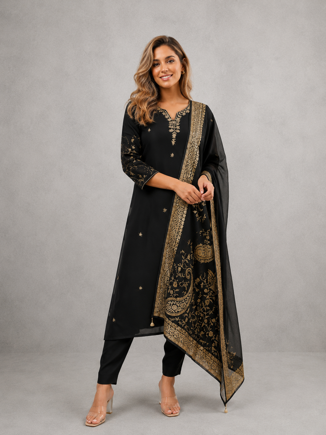 Noir Elegance Kurti Set