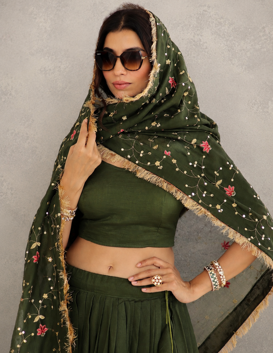 Olive Green Lehenga Set