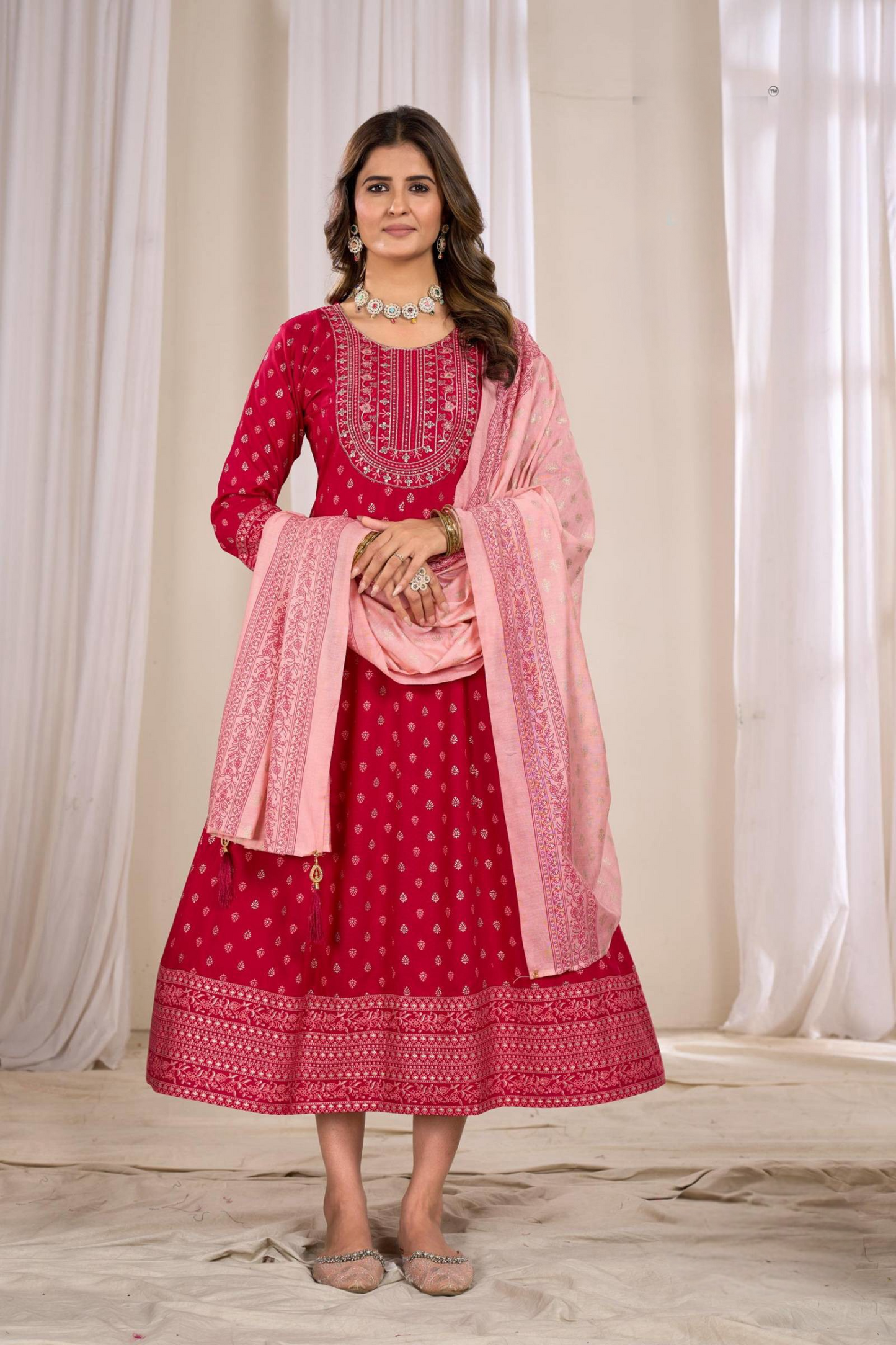 Dark Pink Anarkali Gown