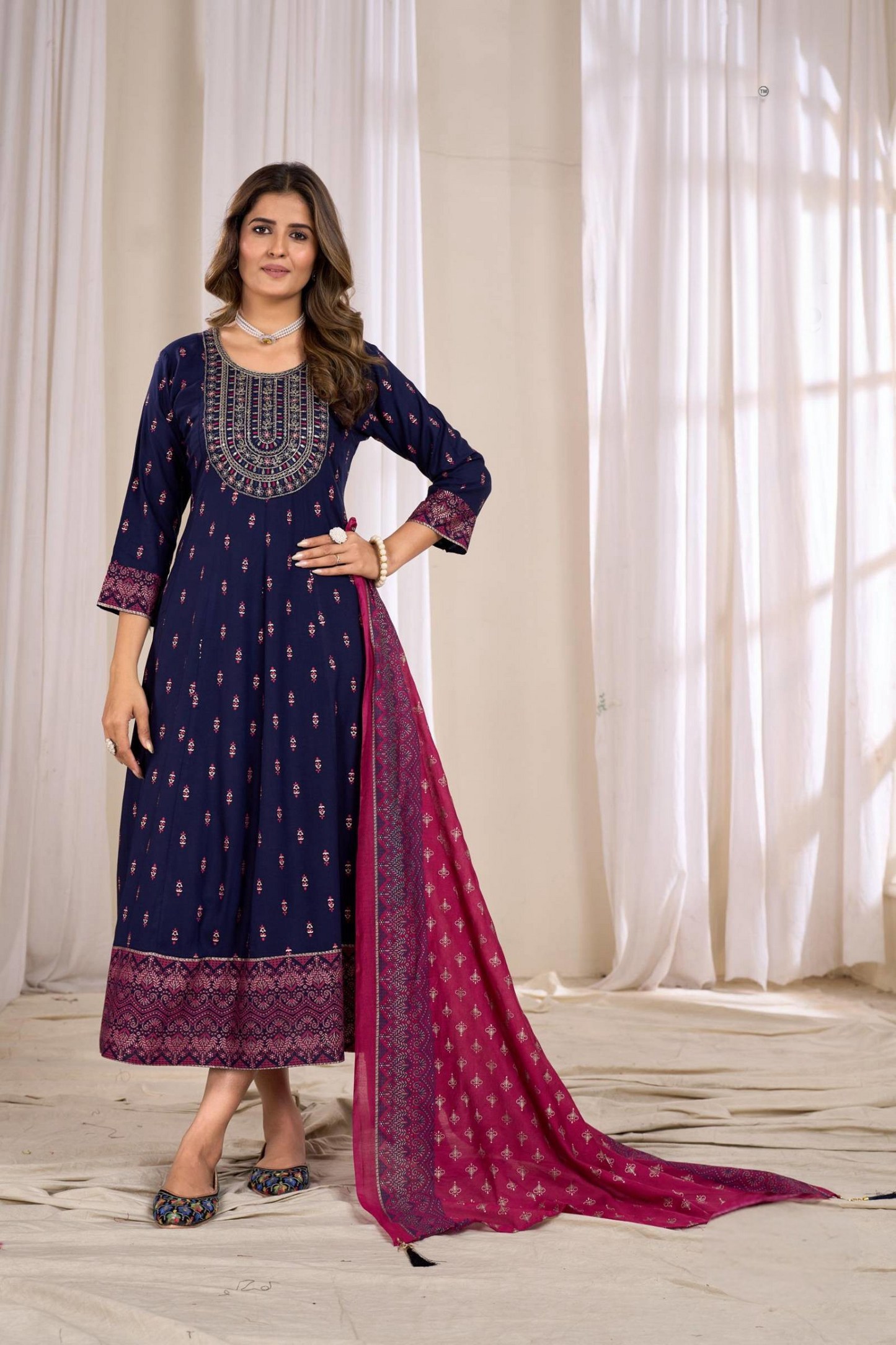 Navy Anarkali Gown