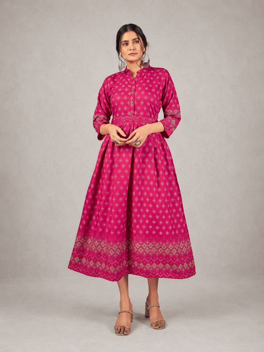 Pink Anarkali Kurta Dress