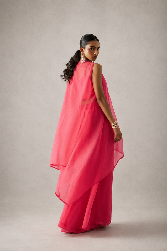 Pink Indo-Western Palazzo Suit