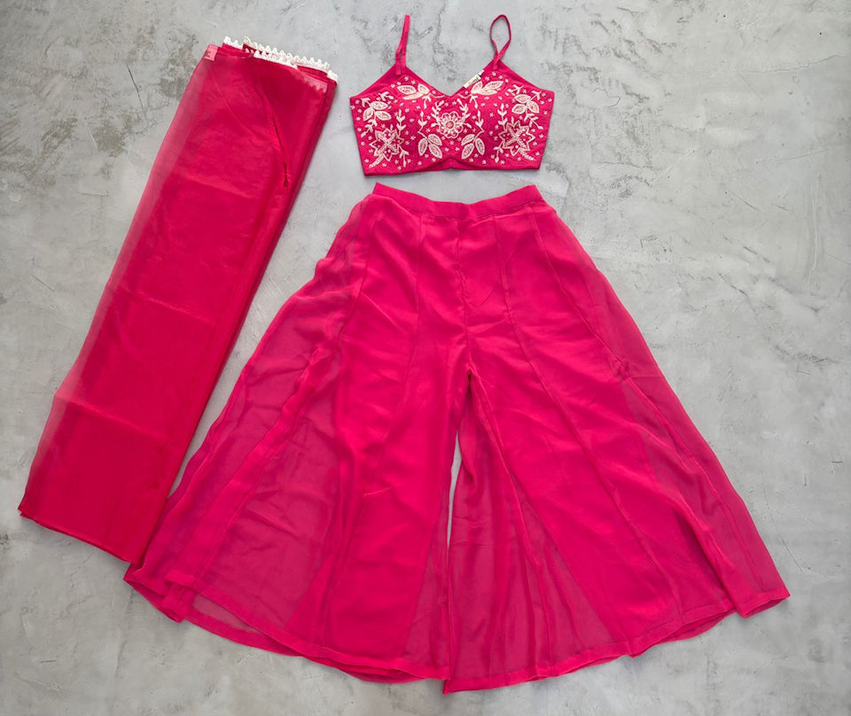 Pink Indo-Western Palazzo Suit