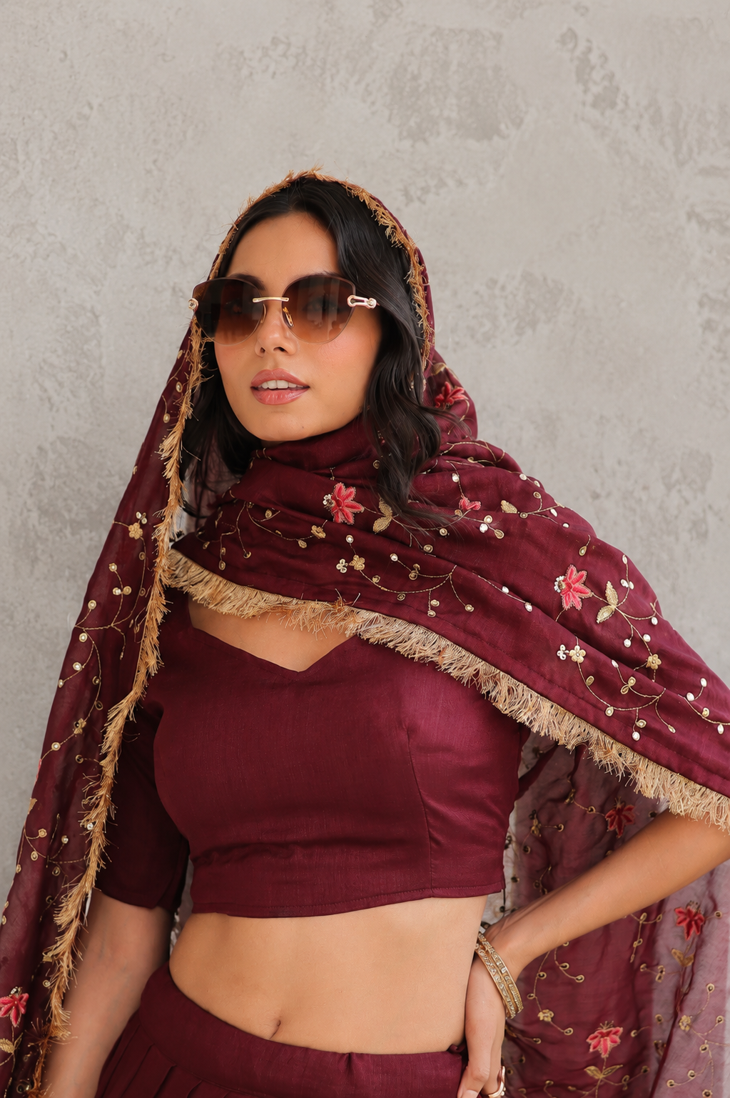 Rust Lehenga Set