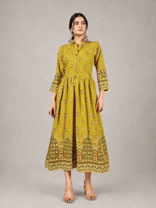 Yellow Anarkali Kurta Dress